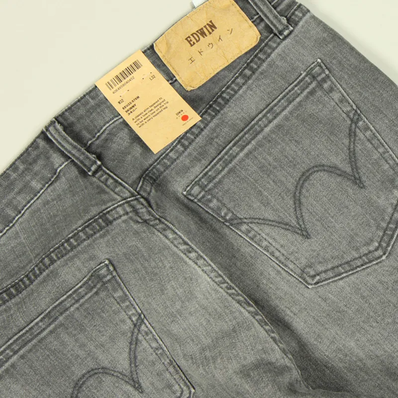 Edwin Skinny Kaihara Stretch - Black Grey Used-1